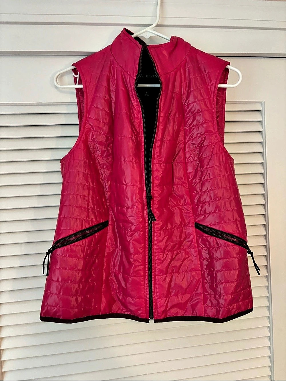 Talbots Quilted Puffer Vest Pink Size Small